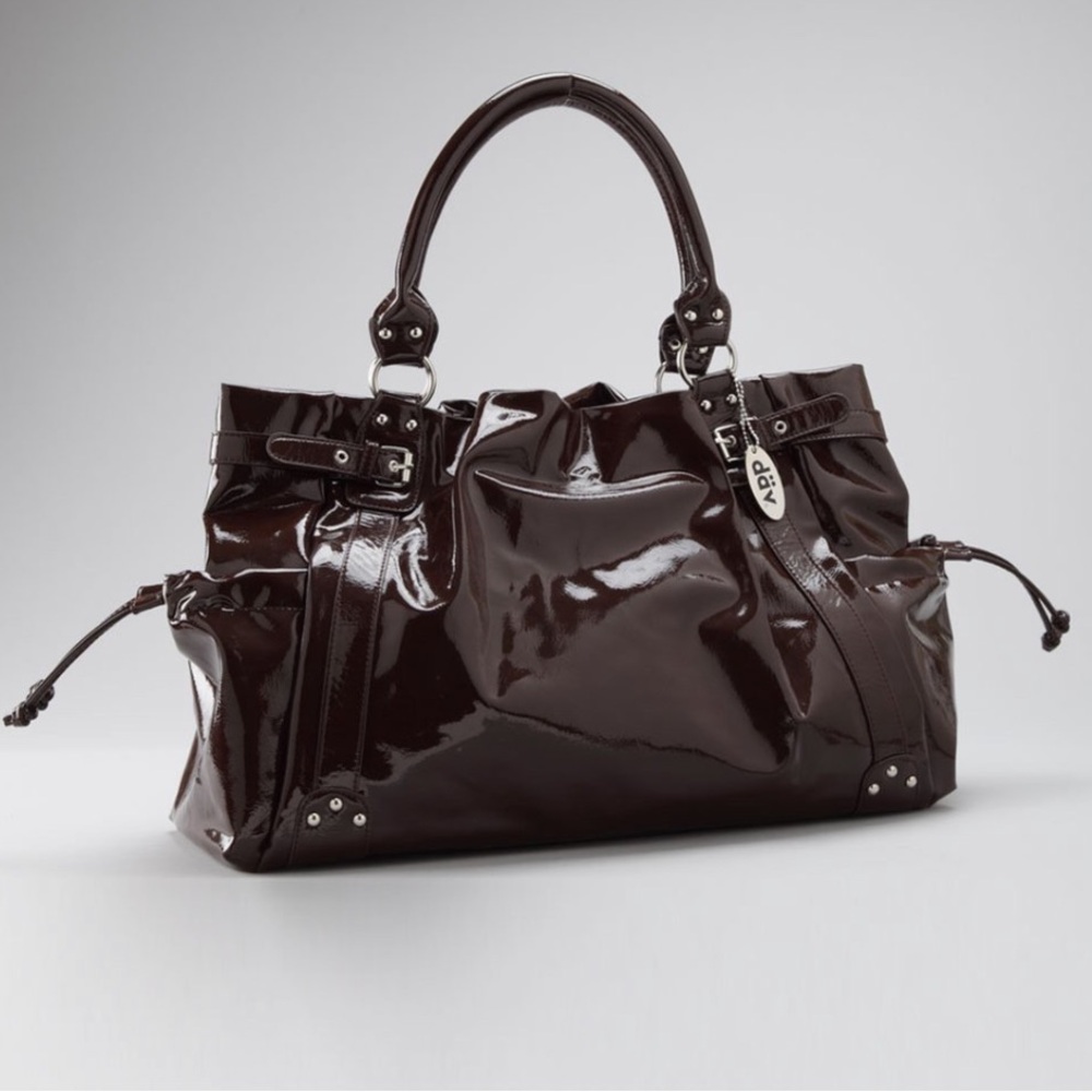 Däv Glossy Dark Brown Tote/Shoulder Bag